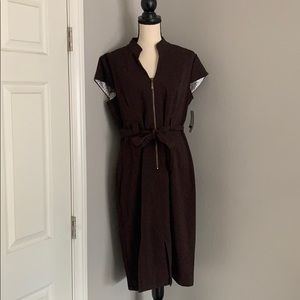 Fully lined belted dress